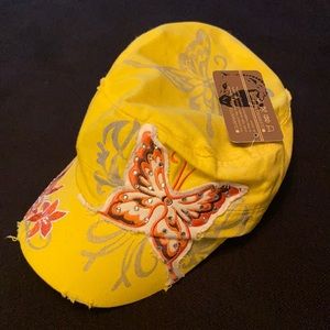 Never worn Yellow Butterfly Hat